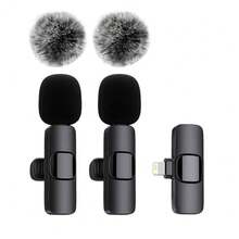 SNZIYAG Micro thu âm cài áo không dây K60 kèm màng chắn gió lông xù, micro kẹp mini cho iPhone 15+ và thiết bị Type-C, Android, máy tính bảng, laptop - Xem 11