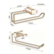 1pc Clip-On Paper Towel Holder, No Drilling Installation, Kitchen Cabinet Hanging Paper Roll Rack, Modern Metal Under-Cabinet Paper Towel Storage Rack, Suitable For Kitchen Countertop - Multicolor - View 11