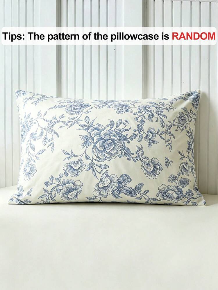 2/3pcs Cozy Floral Print Polyester Duvet Cover Set, Minimalist Fashion Modern Style Polyester Duvet Cover Set Suitable For All Seasons King (1 Duvet Cover + 1/2 Pillowcases) - Dusty Blue - View 8