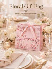 1 buah Tas Hadiah Personalisasi dengan Pita, Tas Hadiah Pengiring Pengantin dengan Nama Kustom, Tas Jinjing Lipat Ringan, Cocok untuk Acara Bridal Shower dan Souvenir Pesta - MultiWarna - View 7