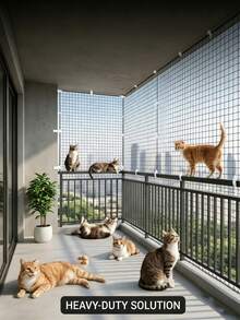 Wang Meow Pet 猫咪阳台防逃逸网粘钩，用于安装猫咪防逃逸网 - 无需钻孔即可安装阳台防逃逸网，无需钻孔即可牢固固定猫咪防护网，适用于阳台和户外空间（不含网） - 彩色 - 查看 3