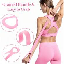Pink Pilates Yoga Resistance Ring And Free Yoga Resistance Band, Home Fitness Workout Equipment, Suitable For Full Body Exercise - Multicolor - View 5