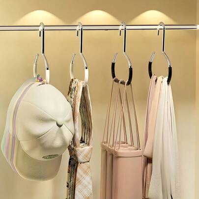 5/6/10pcs Simple Hat Storage Hooks, Metal Material For Scarf Organization, Belt Organization, Bra Storage, Bag Storage