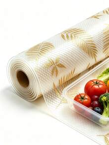 4 piezas de revestimientos impermeables para refrigerador - a prueba de humedad, antideslizantes, lavables, reutilizables, material EVA, patrón de limón novedoso, adecuados para refrigerador y decoración de cocina, revestimientos de refrigerador, revestimientos de cajones, revestimientos de armarios de zapatos, revestimientos de armarios - Dorado - Ver 7