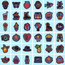 100pcs Neon Style Stickers, Creative Sticker Set, Vinyl Waterproof Material, Suitable For Water Bottles, Laptops, Guitars, Skateboards, Scrapbooks, Etc., Back To School Aesthetic Stickers For Teens And Adults - Multicolor - View 4