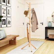 Standing Coat Rack With Multiple Hooks, Space-Saving, Freestanding, Suitable For Entryway And Living Room Areas, Durable Hanging Rack For Coats, Hats, Handbags And Other Clothing, Minimalist Nordic Style Home Decor Storage Rack - Multicolor - View 7
