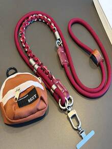 1pc Small Backpack Coin Purse Crossbody Phone Lanyard, Smartphone One Shoulder Bag Strap, Smartphone Protective Case Lanyard, Phone Accessory Keychain Phone Chain, Bag Charm Key Ring, Adjustable Long Anti-Loss Shoulder Strap With Universal Phone Patch, Storage Small Items Travel Accessory Halloween - Multicolor - View 4
