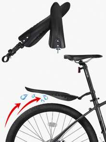 1 Set Bicycle Fender Set Portable And Adjustable Road Mountain Bike Riding Tires Front And Rear Fender High Quality Convenient Mudguards Are Suitable For Mountain Bikes And Road Bikes - Black - View 1