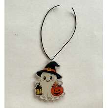 1pc AUSI Acrylic Halloween Car Hanging Ornament, Black Cat House Pumpkin Ghost Witch Funny Spooky Pattern Pendant, Car Rearview Mirror Decoration Prop, Suitable For Sedan SUV MPV Interior Party Decor Accessory - Multicolor - View 15