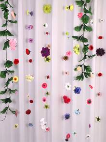 1 Set Embossed Realistic Floral Curtain, Includes Creative Photography Prop Decoration, Suitable For Indoor/Outdoor Floral Curtain And Romantic Wedding Scene Arrangement, Size 3-10cm, Random Size - Multicolor - View 6