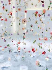 1 Set Embossed Realistic Floral Curtain, Includes Creative Photography Prop Decoration, Suitable For Indoor/Outdoor Floral Curtain And Romantic Wedding Scene Arrangement, Size 3-10cm, Random Size - Multicolor - View 5