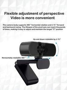 2K HD USB Webcam With Microphone, Computer Camera, 120° Wide Angle Distortion-Free, Plug And Play With Privacy Cover, 360° Rotatable, Suitable For Laptop Desktop Video Calls Meetings Live Streaming - View 10