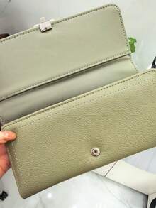 Dompet Ponsel Panjang Lembut PU Wanita Terbaru, Dompet Genggam Multifungsi Kapasitas Besar Berlapis-lapis, Tempat Kartu, Pengatur ID, Nyaman Dibawa, Cocok Sebagai Hadiah Liburan - Hijau - View 4