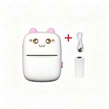 Mini Portable Thermal Printer, Cute Cat Design, USB Charging, Supports Photo And Label Printing, Includes USB Data Cable And Inkless Set, Ideal For Travel And Home Use, Photo Printer | USB Charging Printer - Multicolor - View 11