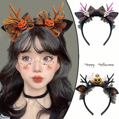 1pc Halloween Headband Cute Funny Ghost Pumpkin Witch Magic Hat Hair Accessory, Suitable For Festivals, Parties And Daily Use, Perfect Match For Thanksgiving, Christmas, Halloween, Holiday Gift, Party Accessory, Cute Design, Fashion Enthusiast, Gift Buyer