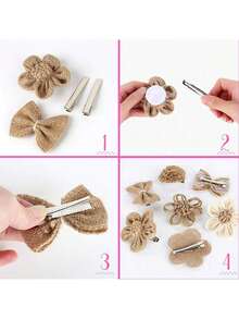 25pcs Multi-Size Basic Square Blank Alligator Hair Clips, DIY Hair Accessory Bases And Styling Accessories, Suitable For Making DIY Beaded Jewelry - Multi-color - View 4