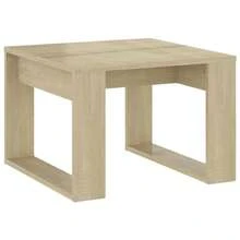 vidaXL Side Table Coffee Table Living Room Table Tea Table Sofa Table Wood Composite Light Oak Khaki 50x50x35cm - Light Oak Khaki - View 2
