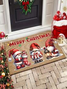 1 Piece, Christmas Dwarf Welcome Doormat, Christmas Gift, Retro Dwarf Pattern Design, Christmas Decorative Foot Pad, Christmas Decoration, Anti Slip And Washable, Very Suitable For Home Christmas Decoration And Home Decor. - A - View 9
