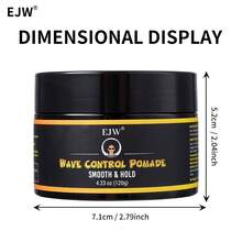 Pomade Alami untuk Rambut Pria dengan Daya Cengkeram Kuat dan Gelombang Berlapis - Krim Rambut Mudah Dicuci, Mengandung Minyak untuk Kelembapan, Kontrol, dan Kilau Halus - Pomade Pengontrol Gelombang - View 5