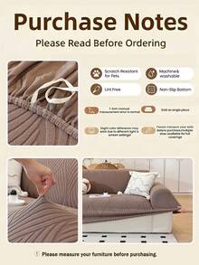 Thickened All-Season Universal Sofa Cover, 1-Piece Elastic Pet-Scratch Resistant Machine Washable Fleece Fabric, Fits Single/Double/3-4 Seater And Corner Sofas, Includes Matching Pillowcase, Classic Bohemian Style - Dark Grey - View 3