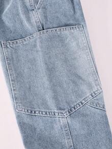 Young Boy Loose Washed Denim Jeans, Suitable For Autumn Casual, School, Outdoor Wear - Blue - View 6