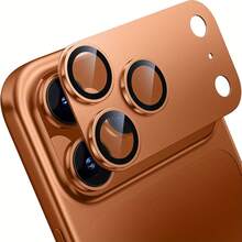 Pelindung Lensa Kamera untuk iPhone 17 Pro Max - [Tahan Pecah] [Perekat Kuat] [Kompatibel dengan Casing Ponsel] Pelindung Layar Kamera Belakang Logam (Oranye, Perak, Biru) - A - View 10