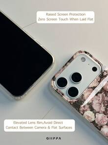 GIIPPA 1件玫瑰圖案設計手機殼，適用於Phone 17 Pro Max，相容於Phone 16 Pro Max、15 Pro Max、14 Pro Max，韓式高端時尚趣味手機殼，相容於11/12/13/14/15/16 Pro Max Plus，優雅設計適合男女使用，送給女友的完美禮物，適用於聖誕節、情人節、復活節、婚禮季和生日！ - 粉色 - 查看 7