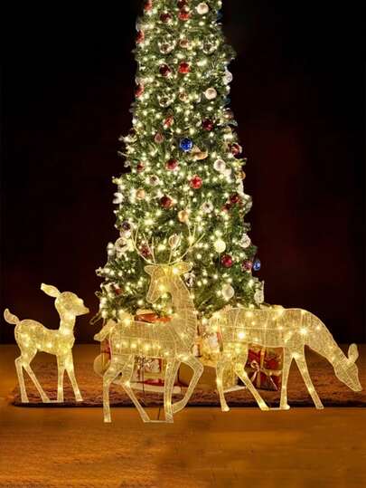 1 buah Lampu Hias Rusa Natal untuk Taman, Bertenaga Baterai, Lampu Dekorasi Rumah Rusa Bercahaya untuk Halaman Luar Ruangan, Ornamen Rusa Natal untuk Luar Ruangan, Cocok untuk Pemandangan Dalam dan Luar Ruangan, Dekorasi Natal Luar Ruangan, Lampu Hias Natal, Dekorasi Rumah Liburan
