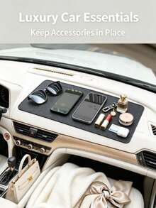 1 buah Alas Anti Selip Mobil PVC, Bahan PVC Lembut Tahan Panas, Desain Minimalis dan Praktis, Cocok untuk Dashboard untuk Menempatkan Ponsel, Diffuser Aromaterapi, atau Dekorasi Kecil, Mencegah Barang Tergelincir dan Bergeser - A - View 1