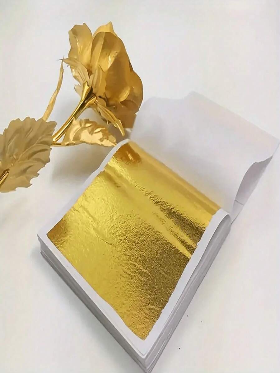 100 Sheets Value Gold Foil Paper DIY Art Craft Paper Collage Handmade Home Decor Back To School Supplies - Multicolor - View 1