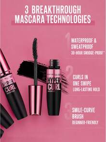 Maybelline Maskara Tahan Air Meibole #Hitam 9.2ml, Aplikasi Satu Sapuan untuk Bulu Mata Bervolume dan Lentik, Anti Luntur, Perlindungan 4-in-1 (Tahan Air/Tahan Keringat/Tahan Air Mata), Cocok untuk Pemula - Hitam - View 6