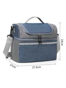 Personalized Double-Layer Insulated Lunch Bag, Customizable Name/Text, Large Capacity Insulated Tote Bag, Suitable For Office, Travel, Detachable Shoulder Strap And Ice Pack System, Oxford Fabric Insulated Bag, Non-Food Contact - Multicolor - View 14