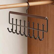 8/4/2/1pc Space-Saving Wooden Hanger, Multi-Functional 360° Rotating 16 Non-Slip Hooks, Suitable For Belts, Scarves, Hats And Vests, Closet Storage Rack, Indoor Decoration - Multicolor - View 13