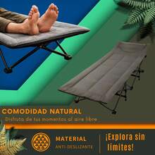 Catre Plegable para Acampar 190 cm con Bolsa Transportadora - Negro - Ver 7