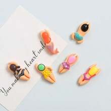 1/6/8/9/12pcs Mini Cute Swimming Figure Fridge Magnets, Realistic Resin Beach Fridge Magnets, Creative Super Small Decorative Magnets, Fixed Message Magnets, Suitable For Kitchen, Office Storage Cabinets, Fridge Decoration, Whiteboard, Kitchen, Office Photo Notes, Summer Home Party Decoration - Swimming Little Man - View 11