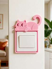 Cute Cat Switch Cover, Personalized Cartoon Cat Switch Frame, 3D Printed Home Indoor Wall Switch Creative Decorative Sticker Ornament - Multicolor - View 1