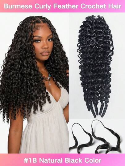 Cabello humano rizado birmano para crochet, 50 mechones/paquete, 70 g/2 paquetes, onda profunda para trenzas bohemias, nudos milagrosos, pre-bucleados, sin nudos e invisibles, cabello humano real, suave, reutilizable, ideal para principiantes.