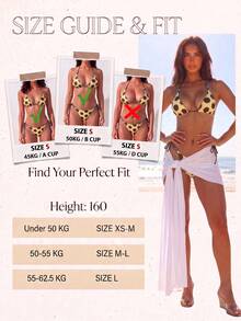 Women's Swimwear Bikini,Retro Animal Print Polka Dot Print Reversible Outfit Y2k Streetwear/Vacation Outfits/Beachwear Summer Yellow, High Waisted - Yellow - View 3