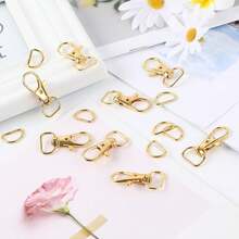 54pcs D-Ring Swivel Snap Hooks, Suitable For Keychains, Wallets, Lanyards, Dog Collars, Bags, DIY Crafts Accessories (3 Colors Available) - Little D Buckle D Ring - View 4