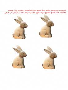 1pc Retro Wooden Rabbit Decor Ornament, Cute Bunnies In 2 Sizes, Suitable For Easter Decorations Gifts Birthday Graduation - Multicolor - View 10