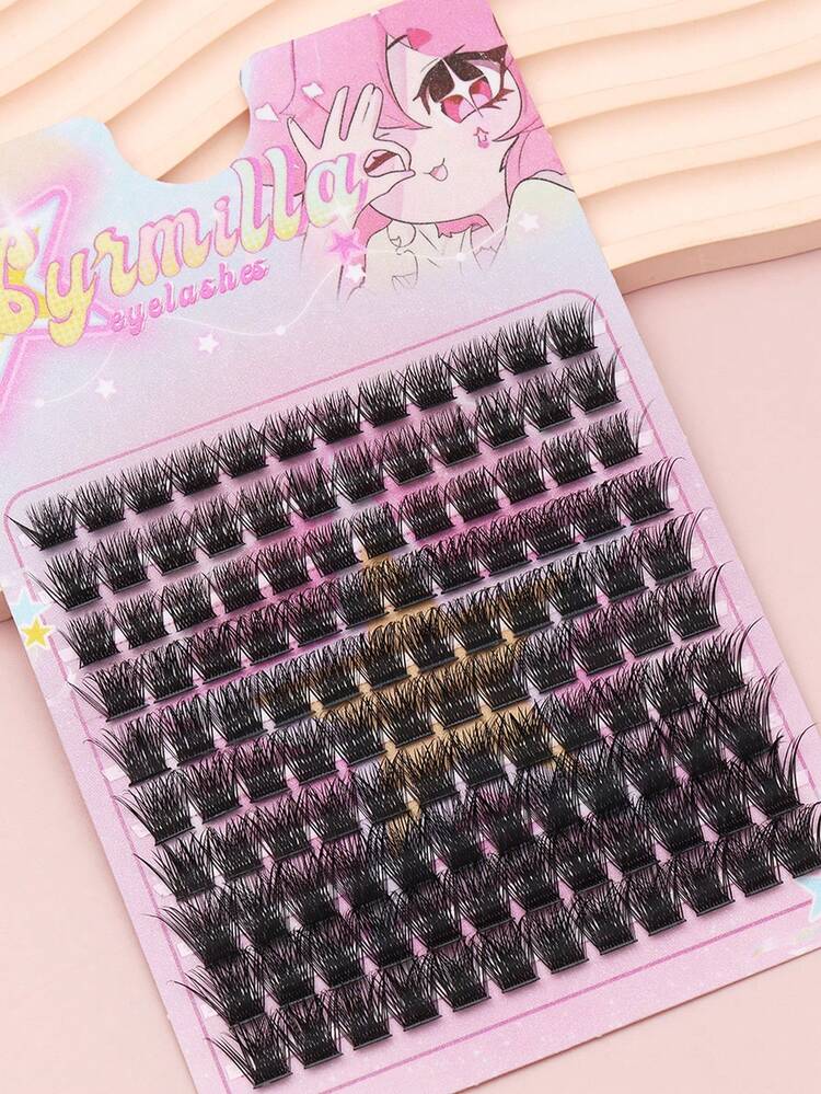 D Curl Voluminous Fluffy Cluster False Eyelashes, 120 Clusters Mixed Length DIY Single Lash Extensions, Easy To Apply Lightweight Reusable Cluster Lashes, Suitable For Beginners Daily & Party Makeup - D - View 5