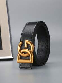 Men's Smooth Buckle Belt, Business Fashion Versatile Student Young Adult Waist Belt - Multicolor - View 5