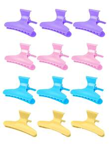 6pcs Professional Salon Hair Clips Matte Colorful Butterfly Clips, Suitable For Styling, Sectioning And Dyeing - Multicolor - View 5