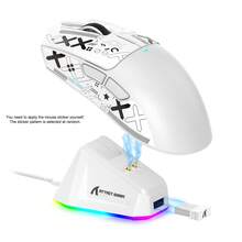 ATTACK SHARK X11 輕量無線電競滑鼠，附 RGB 充電底座，三模 2.4G/USB-C 有線/BT，22K DPI，PAW3311 光學感測器，HUYU 開關，5 個可編程按鈕，適用 PC/Mac - 彩色 - 查看 10