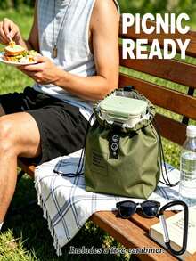 Drawstring Lunch Bag, Multi-Functional Drawstring Closure Lunch Box Tote Bag, Insulated Lunch Bag (Non-Food Contact) - Multicolor - View 3