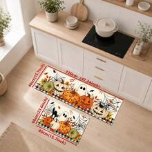 1/2pcs Halloween Pumpkin & Ghost Pattern, Vintage Diatomaceous Earth Bath Mat, Super Absorbent, Non-Slip, Perfect For Bathroom, Kitchen And Dining Room, Quick Drying, Machine Washable, Perfect Gift For Home Decor And Bathroom Mat - Multicolor - View 12