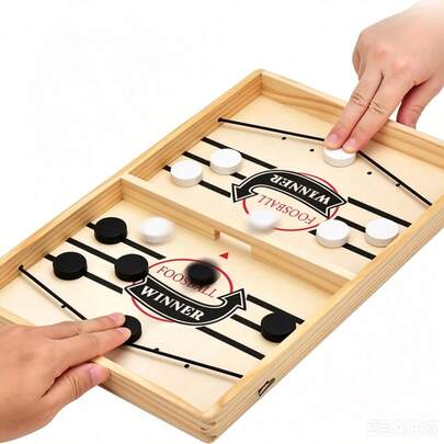 1pcs Sling Puck Spiel,Hockey Brettspiel,Tischhockey,Doppelkampf Schnell Bouncing Brettspiel,Portable Schachbrett Set-Passendes Geschenk