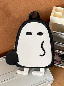 Myco Cute Cartoon Funny Backpack, Student School Bag, Ugly-Cute Commuter Backpack, Halloween Ghost Backpack, Essential For Commuting And Travel, Best Gift For Halloween And Christmas - Multicolor - View 10
