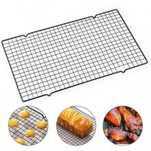 Black Non-Stick Cooling Rack, Large Square Cake Cooling Rack, Baking Tool Bread Cooling Rack, Heat Resistant, Suitable For Oven, Perfect For Baking Cakes, Bread, Grilling, Steak, Turkey, Lamb Chops, Etc., Kitchen Accessory Rack, Baking Supplies And Equipment, Halloween, Christmas, New Year Holiday Supplies - Black - View 10