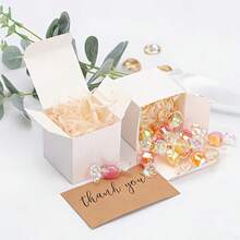 12/6/1pc White Gift Box With Lid | 5x5x5 Inch Durable Square Gift Box | Suitable For Weddings, Christmas, Holidays, Birthdays And All Other Occasions - Gift Packaging Box - View 3